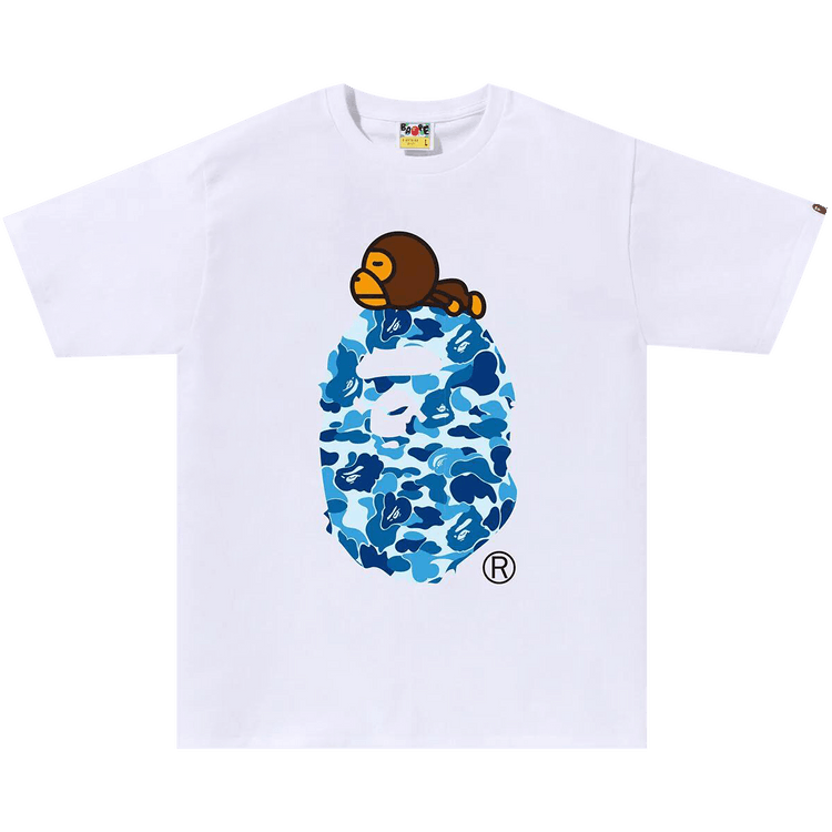 BAPE ABC Camo Milo On Big Ape Tee "White/Blue"