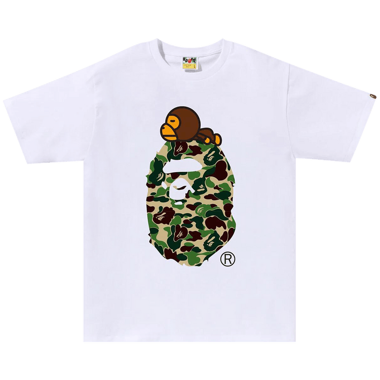 BAPE ABC Camo Milo On Big Ape Tee "White/Green"