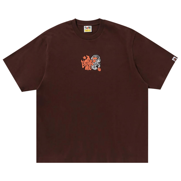 BAPE Graffiti Ape Head Relaxed Fit Tee "Brown"