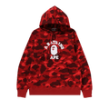 BAPE Color Camo College Pullover Hoodie "Red"