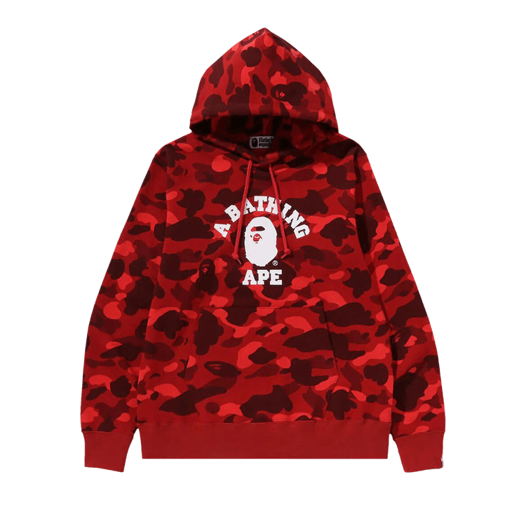 BAPE Color Camo College Pullover Hoodie "Red"