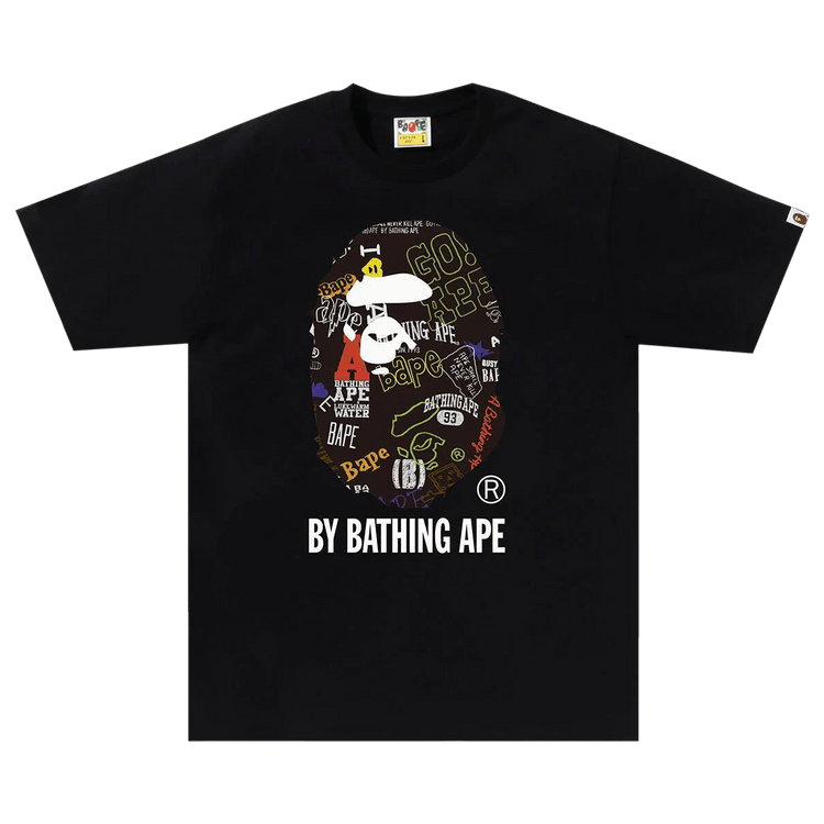BAPE Hand Draw Pattern By Bathing Ape Tee "Black"