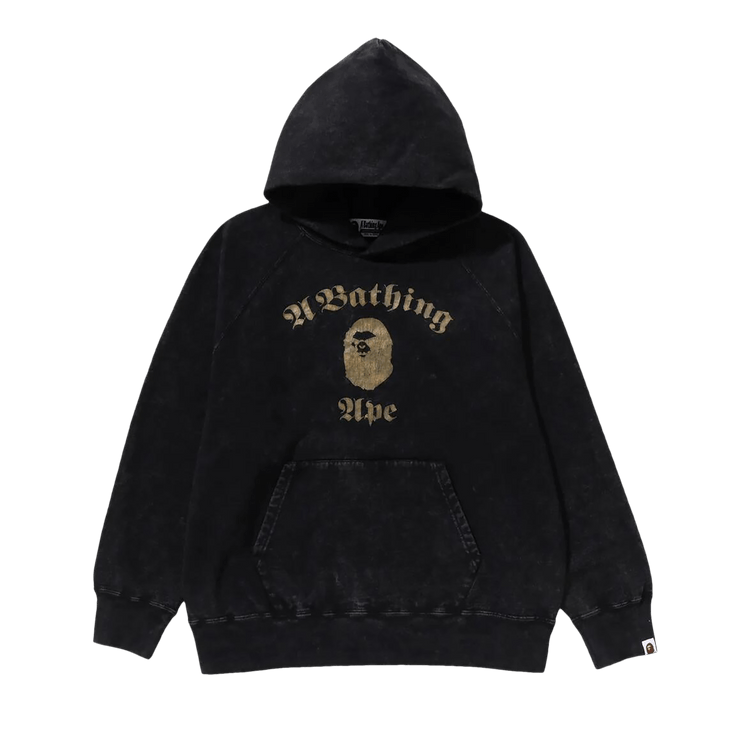 BAPE A Bathing Ape Overdye Pullover Relaxed Fit Hoodie "Black"