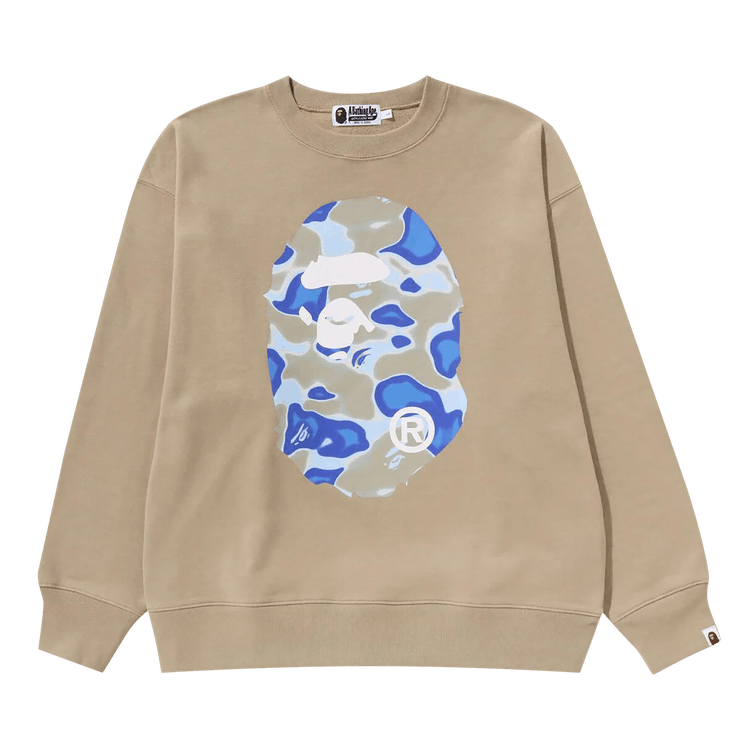 BAPE Liquid Camo Ape Head Relaxed Fit Crewneck Sweat "Beige"