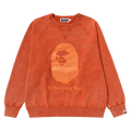 BAPE A Bathing Ape Overdye Relaxed Fit Crewneck "Orange"