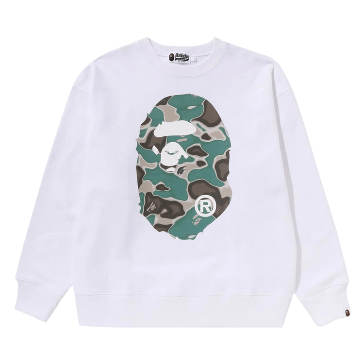 BAPE Liquid Camo Ape Head Relaxed Fit Crewneck Sweat "White"