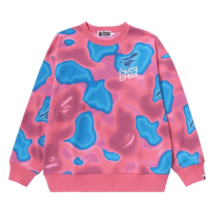 BAPE Liquid Camo Sta Relaxed Fit Crewneck Sweat "Pink"