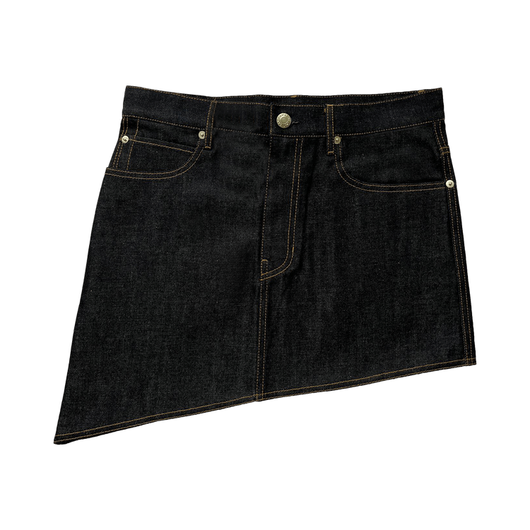 Helmut Lang Asymmetric Mini Skirt "Raw Indigo"
