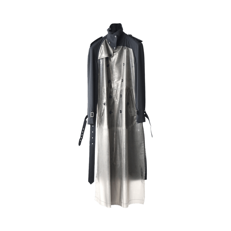 Comme des Garçons Homme Plus Mixed Material Trench Coat "Black/Multicolor"