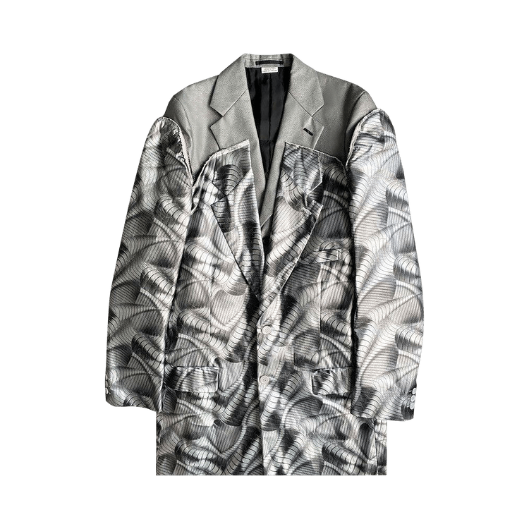 Comme des Garçons Metal Outlaw Long Blazer (Runway Look #16) "Silver/Multicolor"
