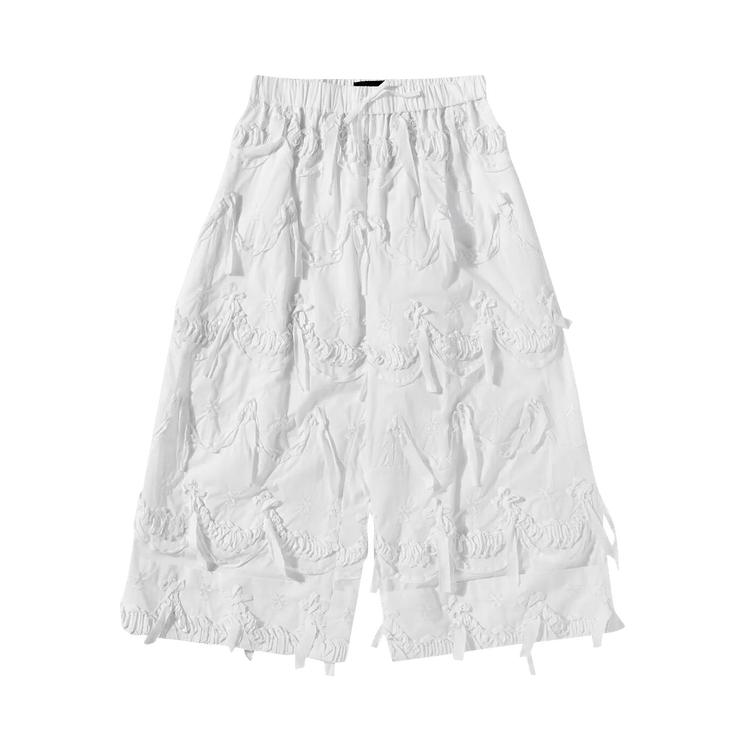 Simone Rocha Lace Wide Leg Ankle Trousers "White"