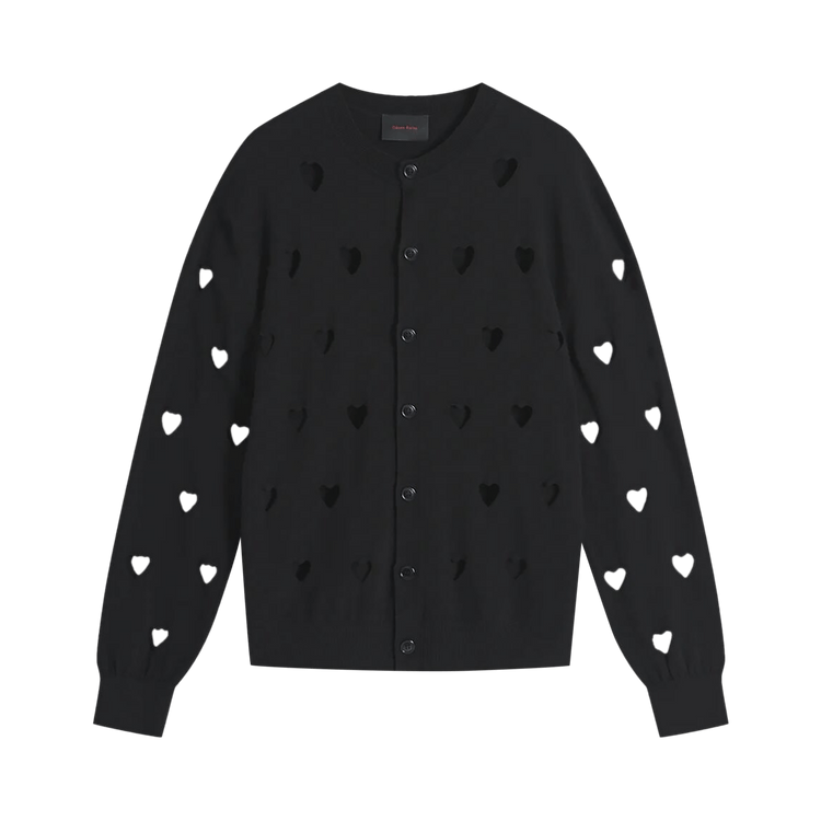 Simone Rocha Cut Out Heart Cardigan "Black"