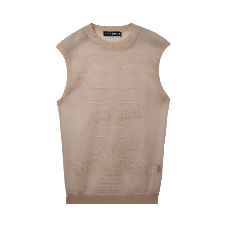 Y/Project Paris Transparent Knit Mesh Vest "Beige"
