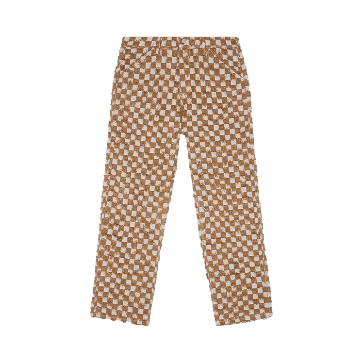 Pleasures Curfew Checker Work Pants "Brown"
