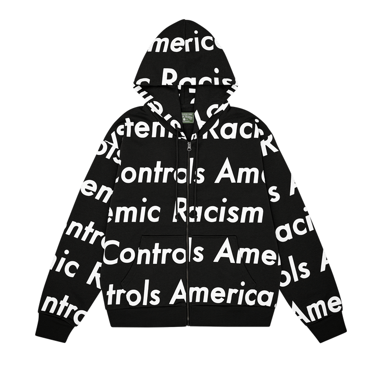 Denim Tears x Arthur Jafa Systemic Racism Controls America Zip Up Hoodie "Black"