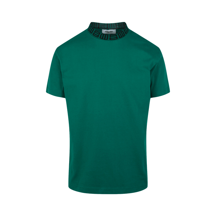Ambush Monogram Rib Collar T-Shirt "Evergreen"