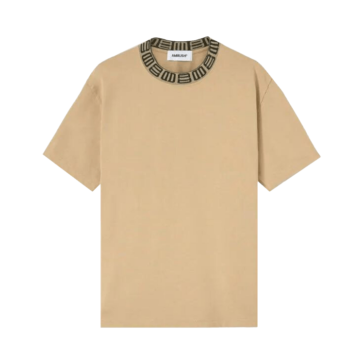 Ambush Monogram Rib Collar T-Shirt "Sesame"