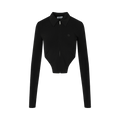 Ambush Zip Up Cropped Top "Black/White"