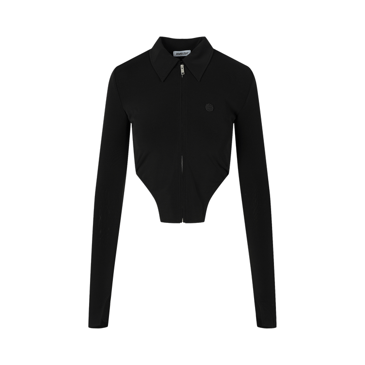 Ambush Zip Up Cropped Top "Black/White"