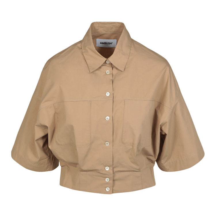 Ambush Cropped Short-Sleeve Shirt "Beige"