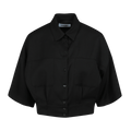 Ambush Cropped Short-Sleeve Shirt "Black"