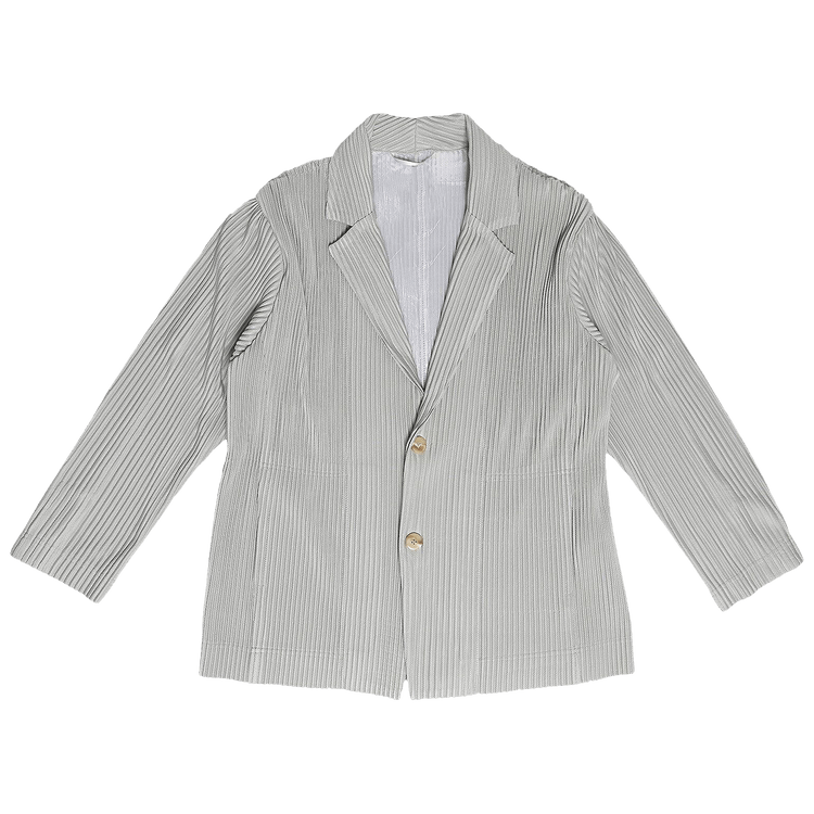 Homme Plissé Issey Miyake Basic Pleated Blazer "Light Grey"