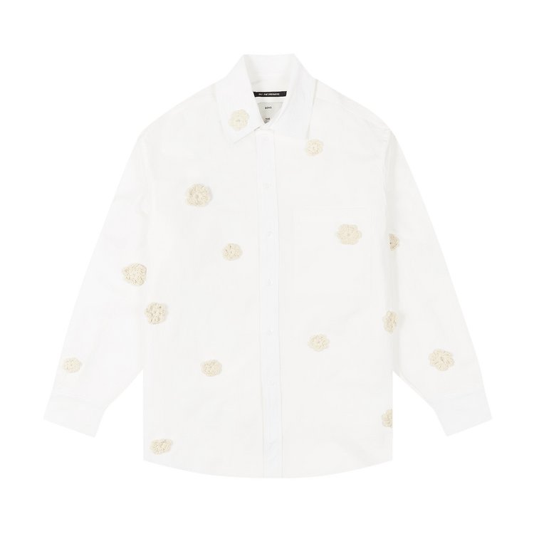 Song for the Mute Long-Sleeve Pleated Box Shirt "White"