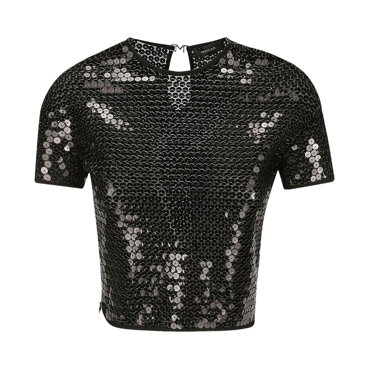 Mugler Tulle Stretch Top "Black"