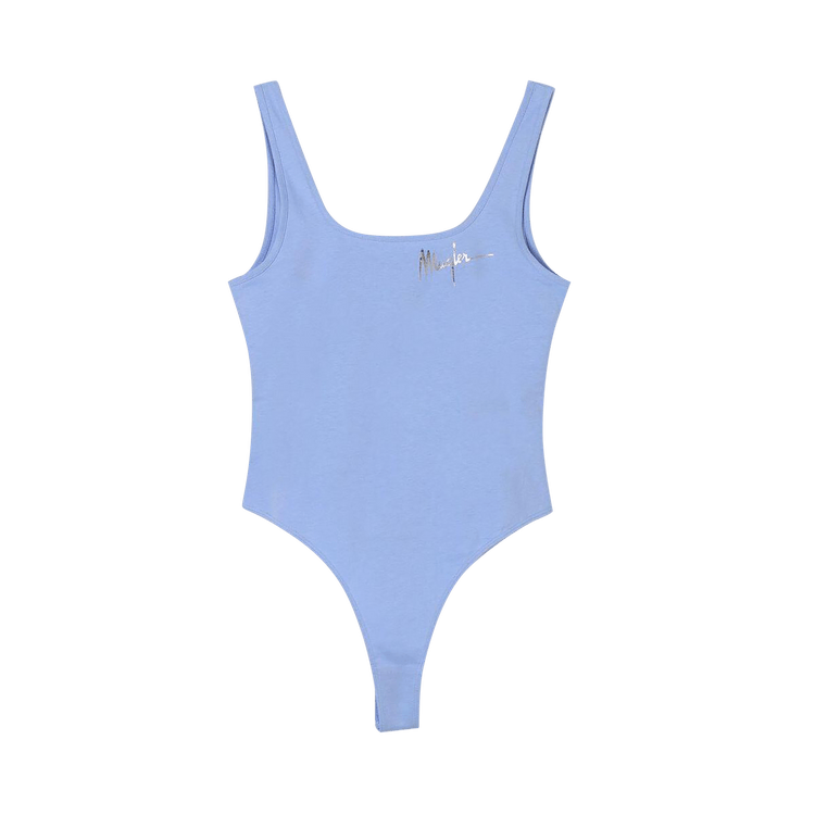 Mugler Sleeveless Bodysuit "Silver/Blue"
