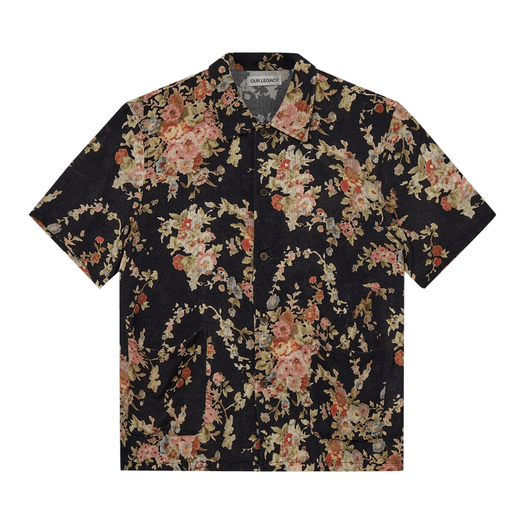Our Legacy Elder Short-Sleeve Shirt "Black/Floral"