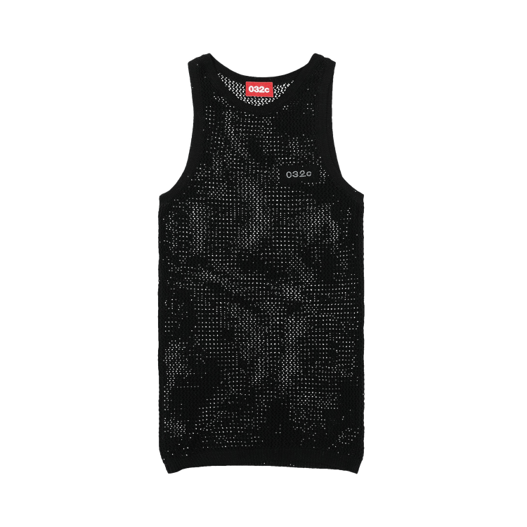 032C Lace Knit Tank Top "Black"