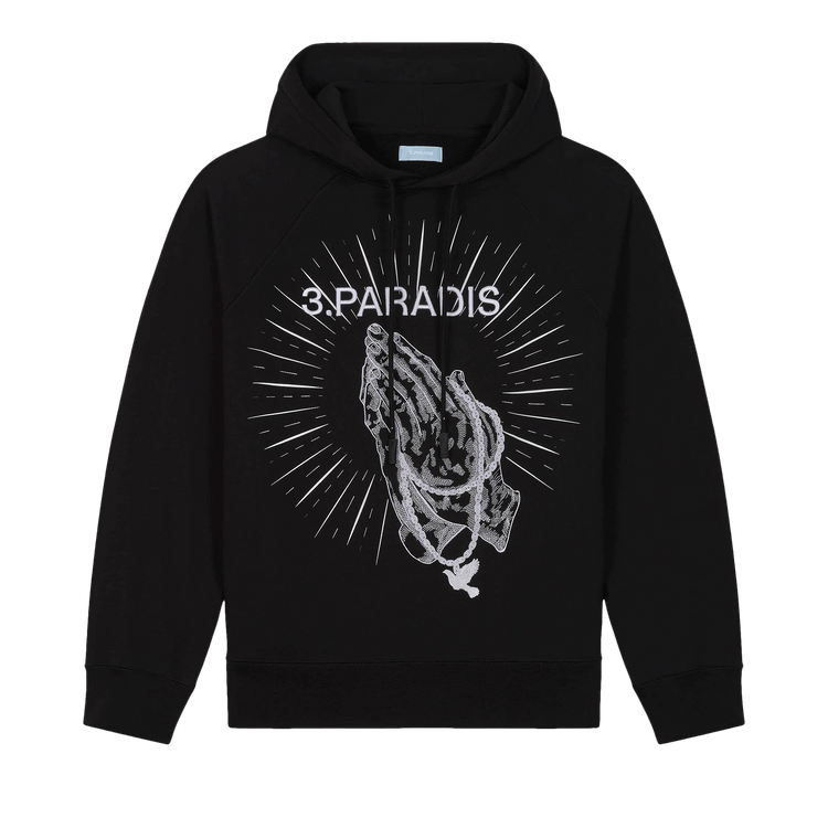 3.PARADIS Praying Hands Hooded Sweater "Black"