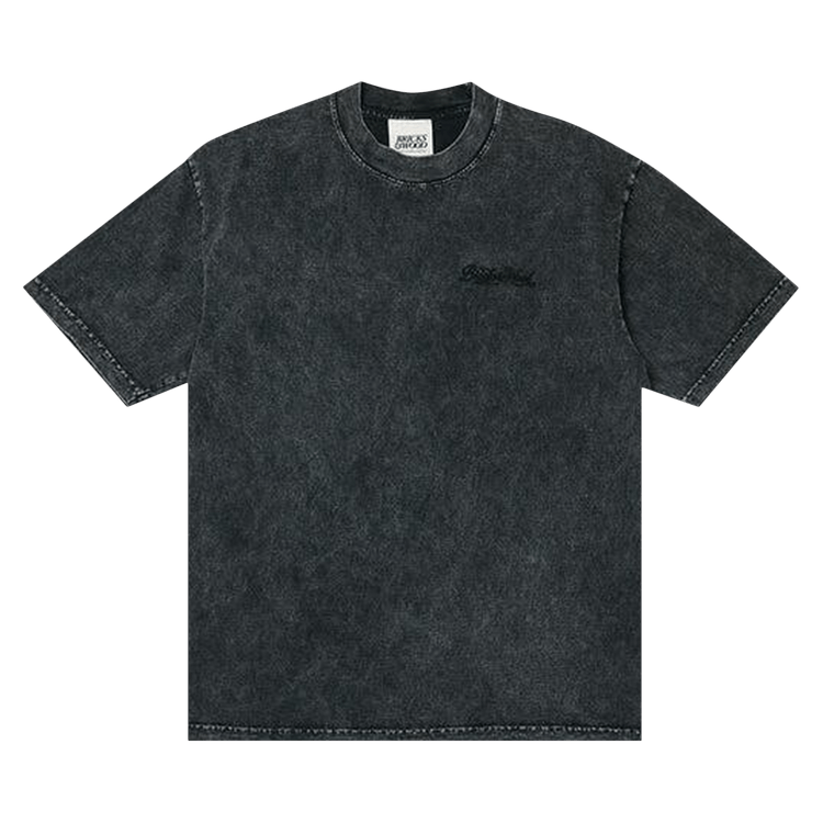 Bricks & Wood Script Logo Tee "Washed Black"