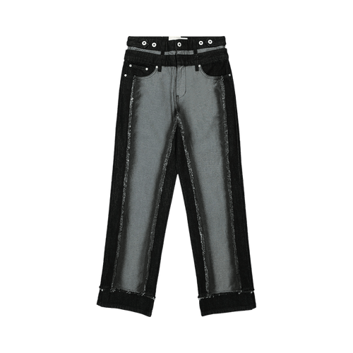 Feng Chen Wang Raw Edge Patchwork Trousers "Black/Grey"