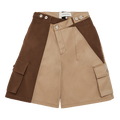 Feng Chen Wang Patchwork Shorts "Khaki/Brown"
