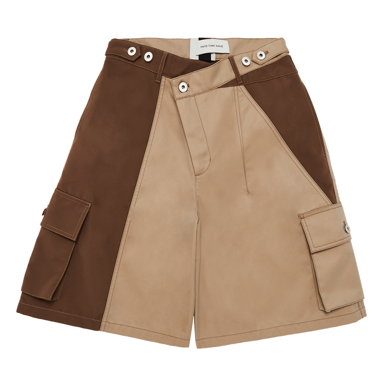 Feng Chen Wang Patchwork Shorts "Khaki/Brown"