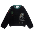 Jungles Slow Down Beaded Knit Sweater "Black"