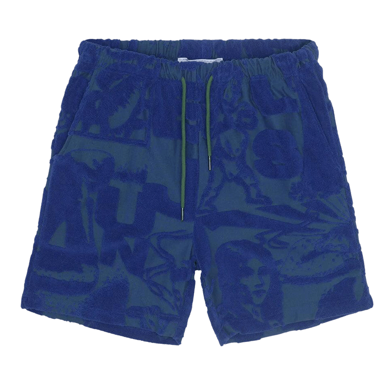 Jungles Terry Towelling Short "Green/Blue"