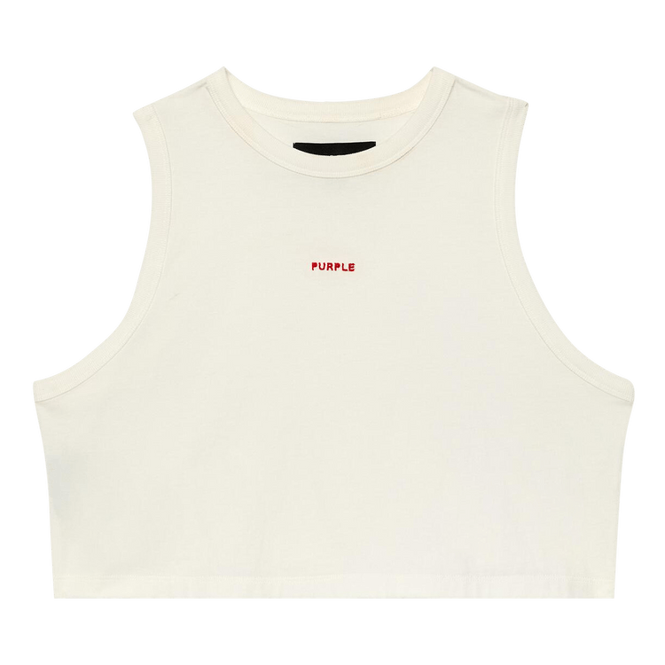 PURPLE BRAND Wordmark Muscle Tank "White"