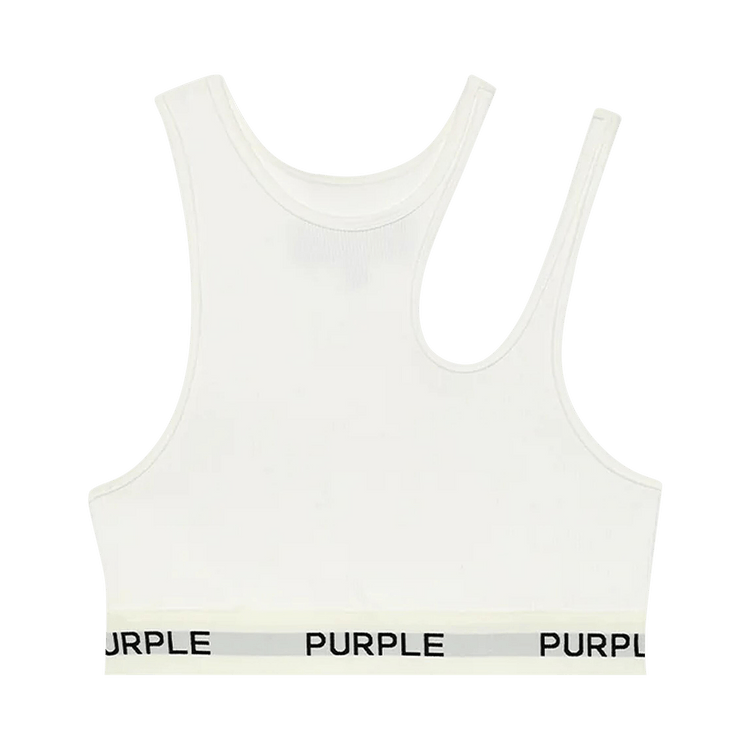 PURPLE BRAND Rib Cut Out Bralette "White"