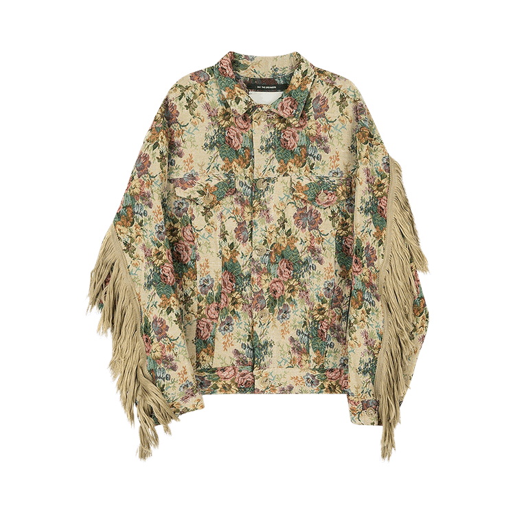 Song for the Mute Floral Jaquard Oversized Worker Jacket "Yellow"