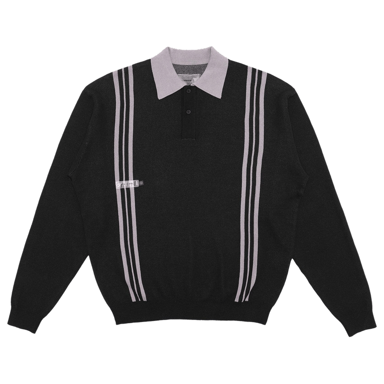Students Sutton Long-Sleeve Sweater Polo Shirt "Black"