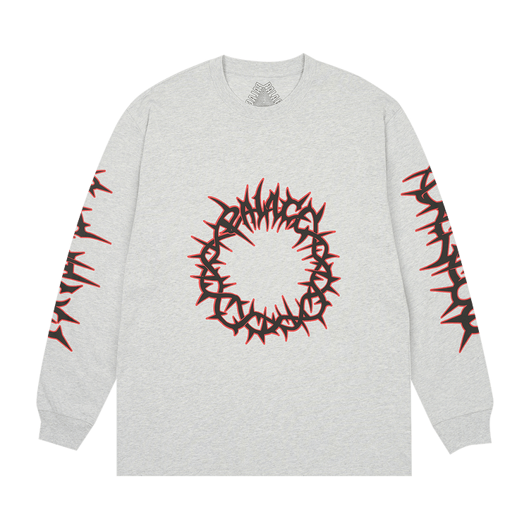 Palace Spiked Long-Sleeve "Grey Marl"
