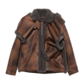 Y/Project Snap Off Panel Hood Aviator Jacket "Brown/Grey"