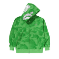 BAPE Ink Camo Shark Zip Hoodie "Green"