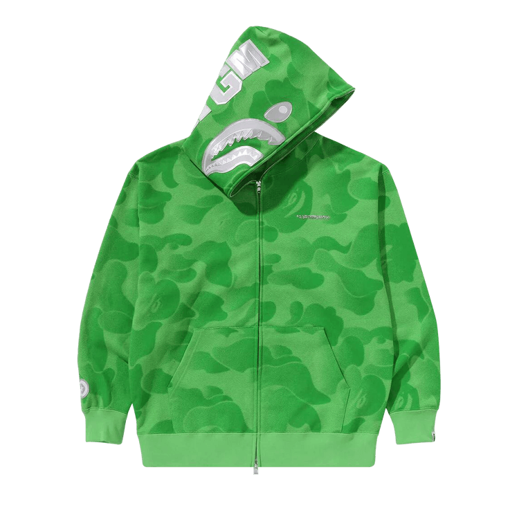 BAPE Ink Camo Shark Zip Hoodie "Green"