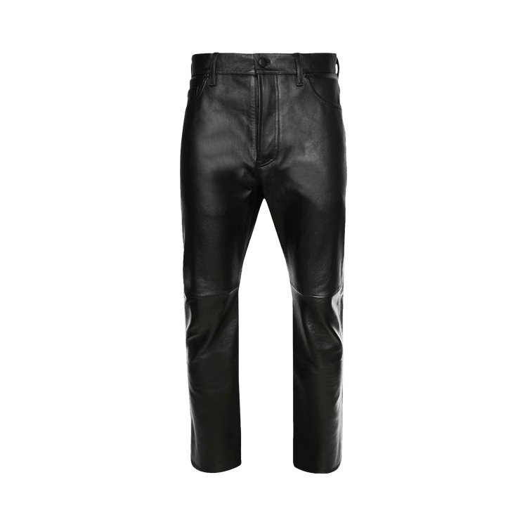 032C Casual Leather Trousers "Black"