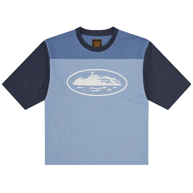 Corteiz Alcatraz Heavyweight Varsity Tee "Blue"