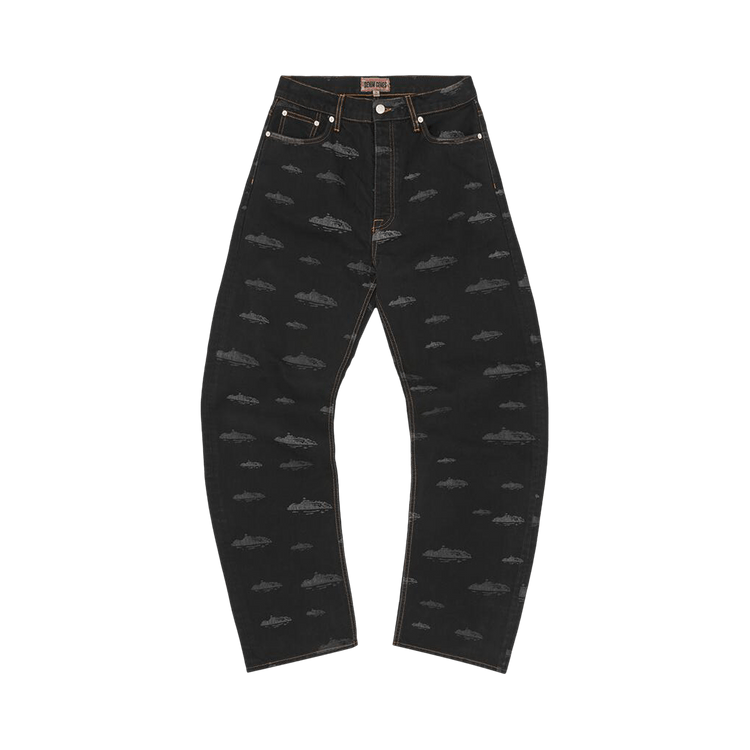 Corteiz Alcatraz Pattern Denim Jeans "Black"