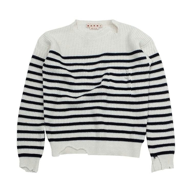 Marni Striped Fisherman Jumper "Stone White"